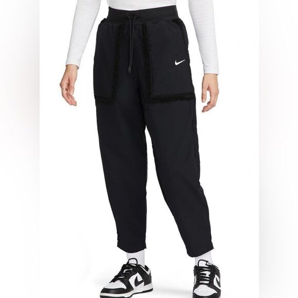 Nike Women's XS  Sportswear Essential Woven High Rise Pants Black DQ6809-010 - Picture 1 of 5